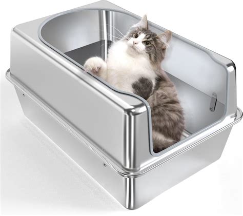 benefits of stainless steel litter box|covered stainless steel litter box.